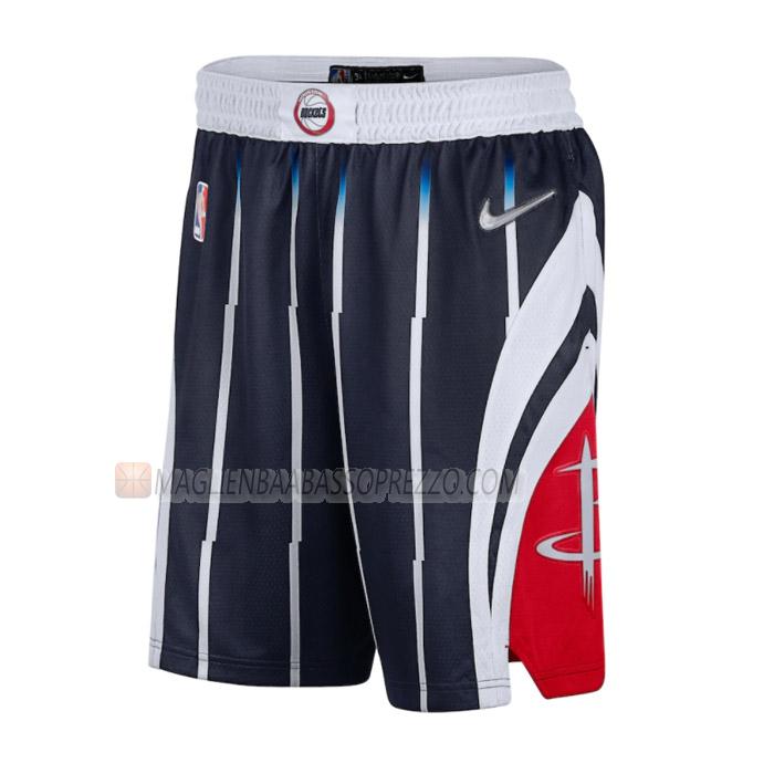 pantaloncini basket houston rockets di city edition 2023 blu navy