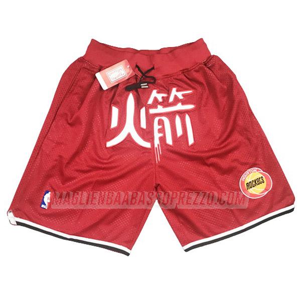 pantaloncini basket houston rockets di just don cinese rosso