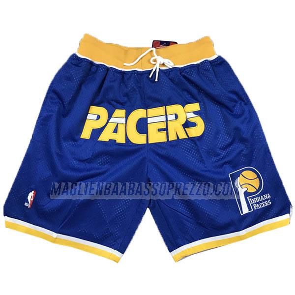 pantaloncini basket indiana pacers di classic edition blu