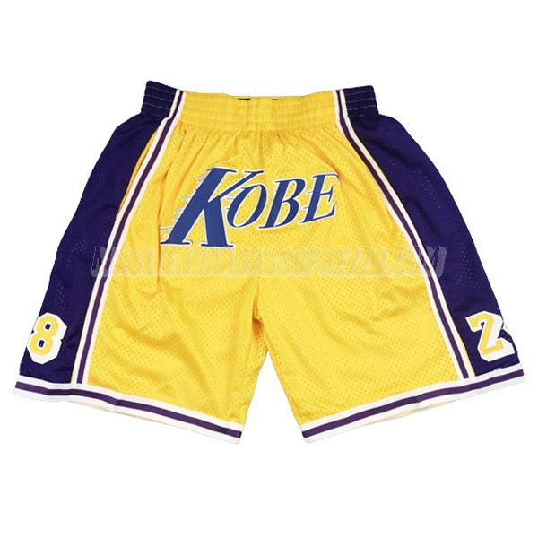 pantaloncini basket kobe bryant di just don giallo