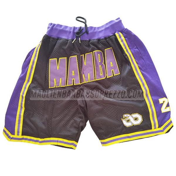 pantaloncini basket kobe bryant di just don mamba nero porpora