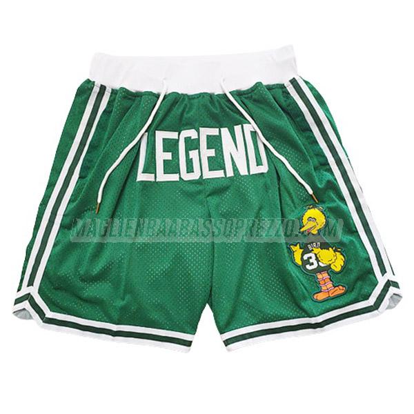 pantaloncini basket legend boston celtics di just don verde