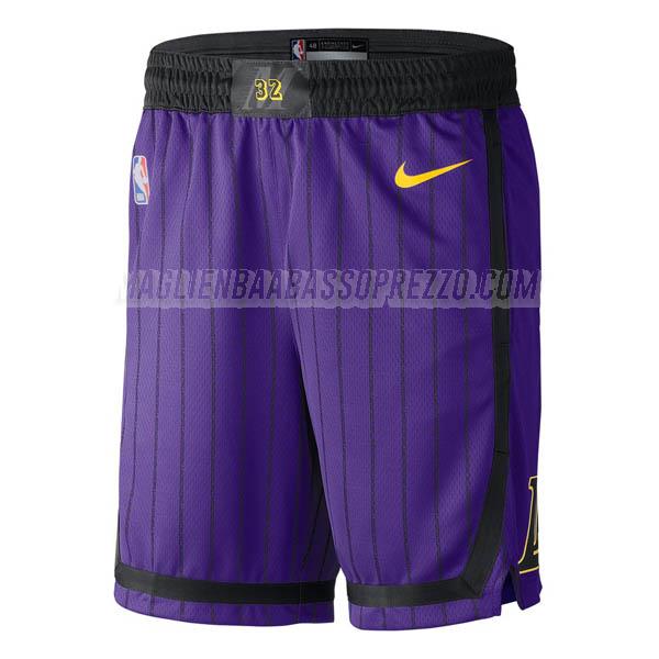 pantaloncini basket los angeles lakers di city edition 2019 porpora