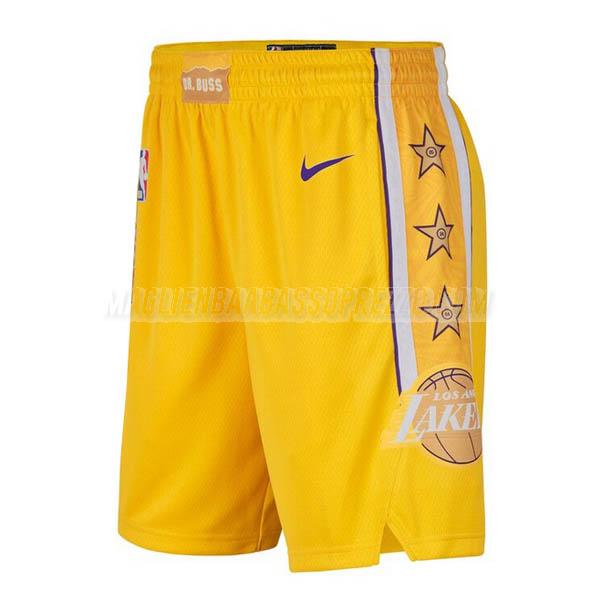 pantaloncini basket los angeles lakers di city edition 2020 giallo