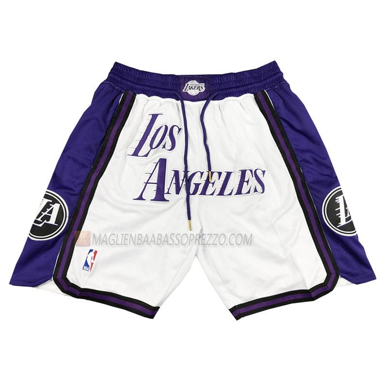 pantaloncini basket los angeles lakers di city edition 2022-23 bianco