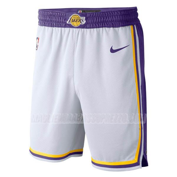 pantaloncini basket los angeles lakers di classic edition bianco