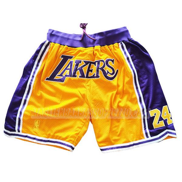 pantaloncini basket los angeles lakers di just don 8-24 giallo porpora