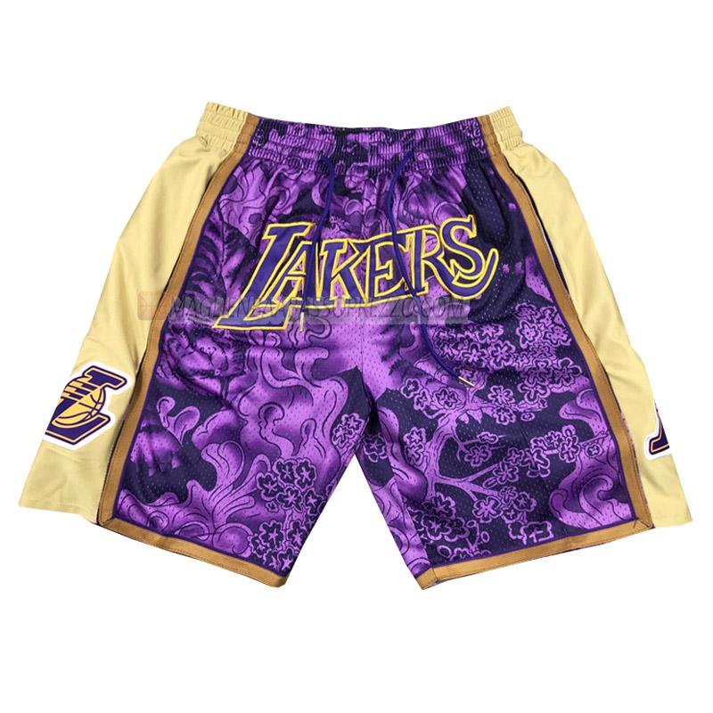 pantaloncini basket los angeles lakers di tiger year edition 2023 porpora