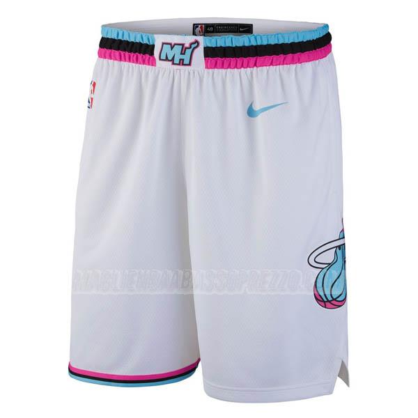 pantaloncini basket miami heat di city edition 2018 bianco