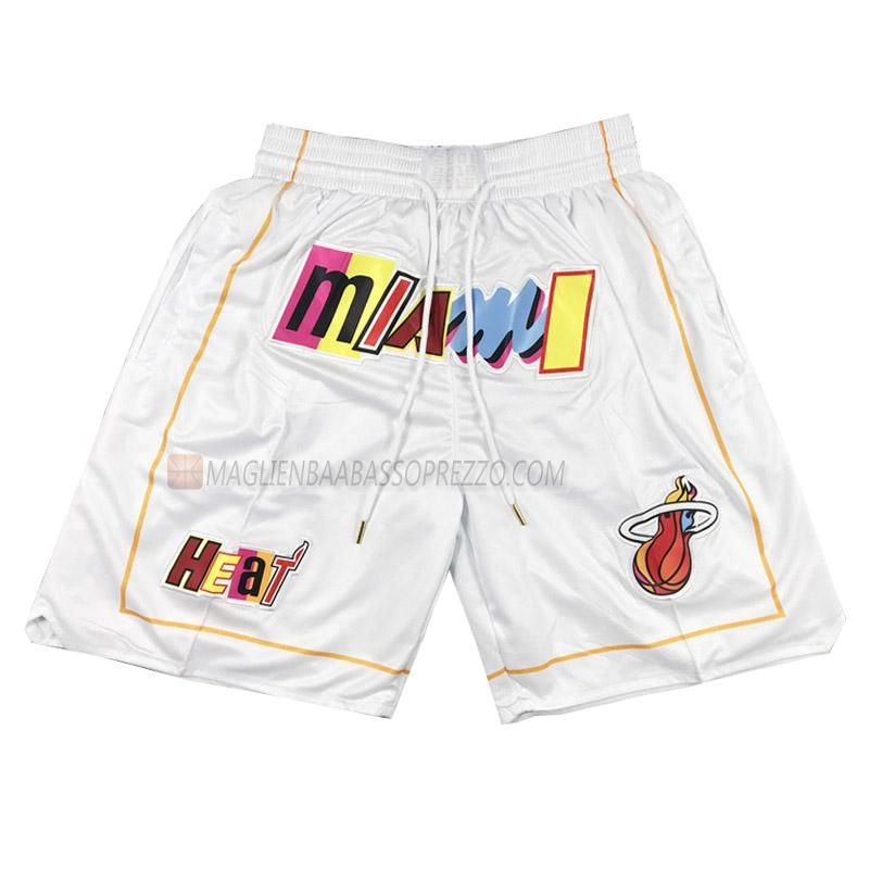 pantaloncini basket miami heat di city edition 2023 bianco