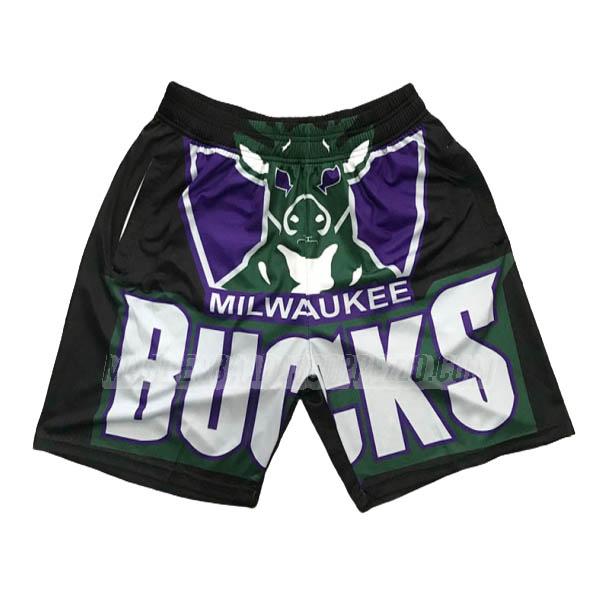 pantaloncini basket milwaukee bucks di big face nero