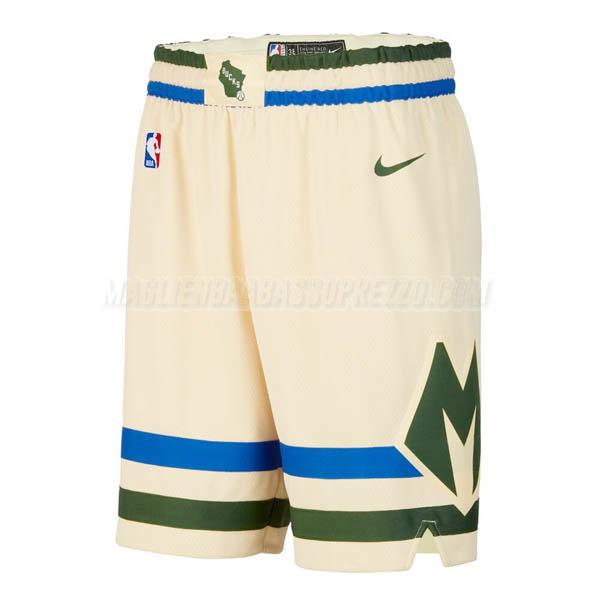 pantaloncini basket milwaukee bucks di city edition 2018 crema