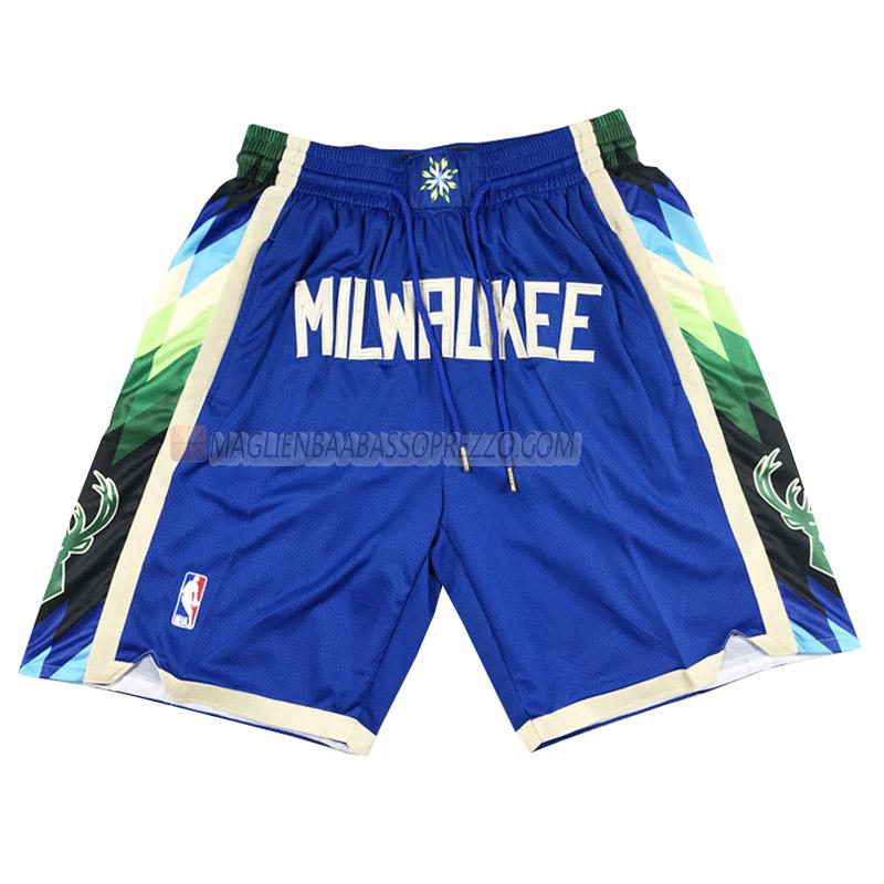 pantaloncini basket milwaukee bucks di city edition 2023 blu