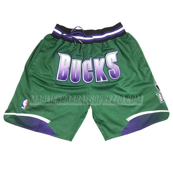 pantaloncini basket milwaukee bucks di just don classic edition 2013 verde