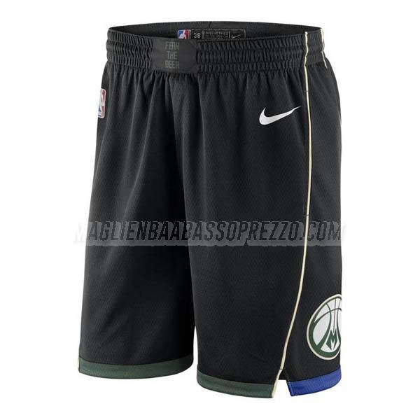 pantaloncini basket milwaukee bucks di statement edition 2022 nero