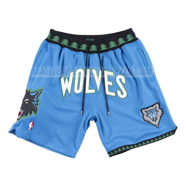 pantaloncini basket minnesota timberwolves di just don classic edition blu