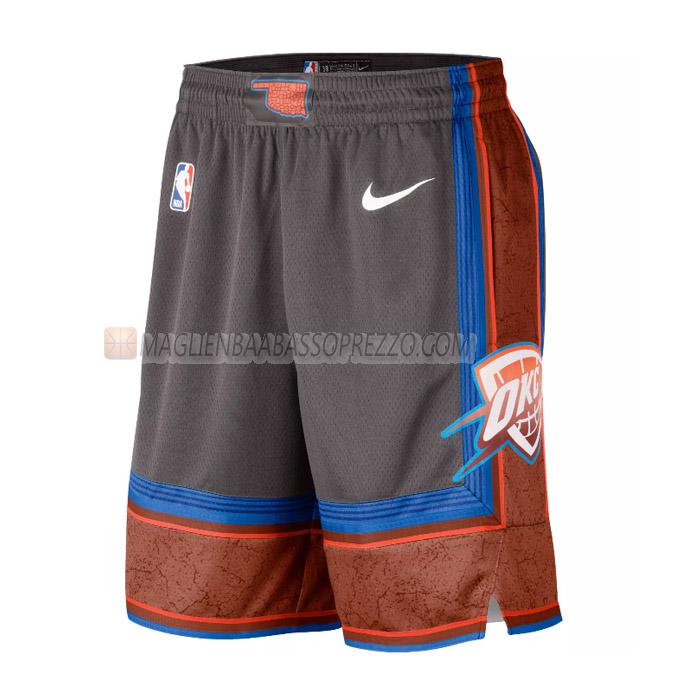 pantaloncini basket oklahoma city thunder di city edition 2023 grigio