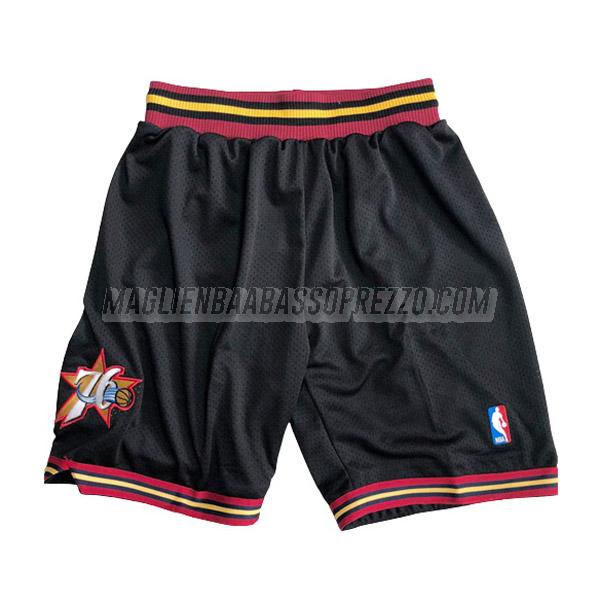 pantaloncini basket philadelphia 76ers di classic edition 1998 nero