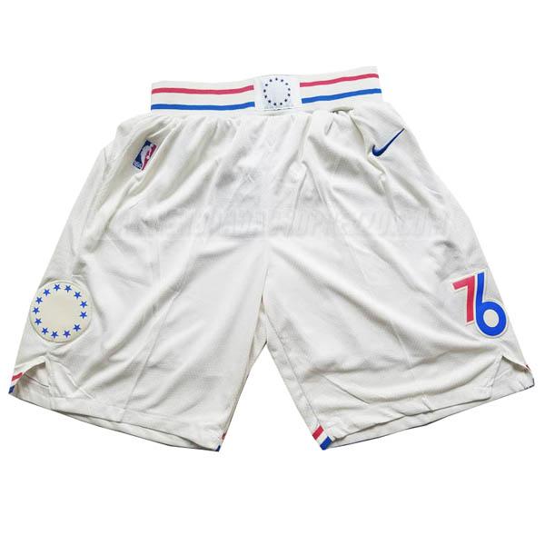 pantaloncini basket philadelphia 76ers di earned edition 2019 bianco