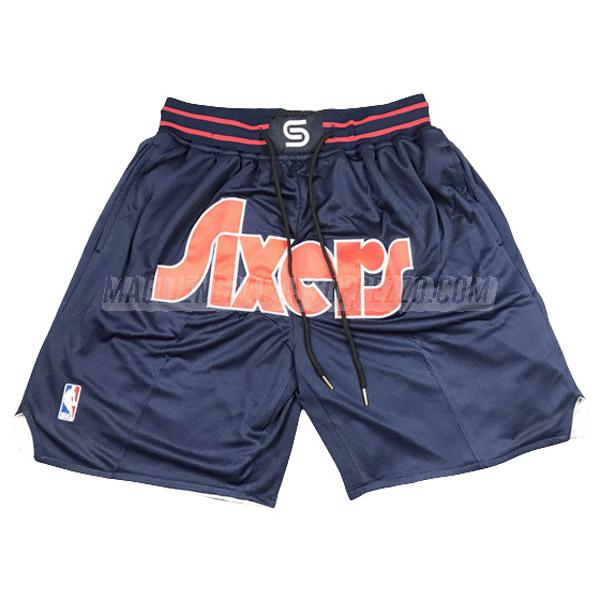 pantaloncini basket philadelphia 76ers di just don city edition 2022 blu