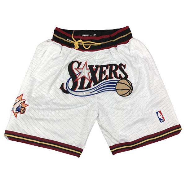 pantaloncini basket philadelphia 76ers di just don classic edition 1998 bianco