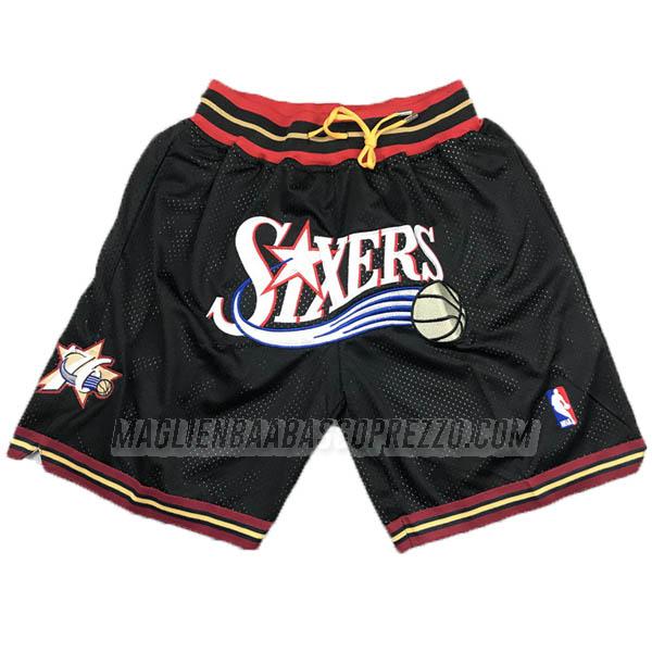 pantaloncini basket philadelphia 76ers di just don classic edition 1998 nero