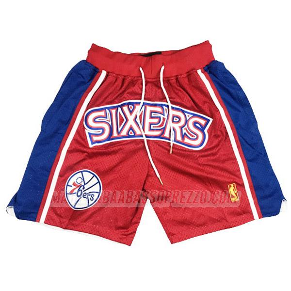 pantaloncini basket philadelphia 76ers di just don classic edition rosso