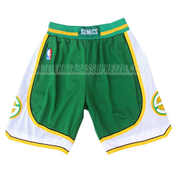 pantaloncini basket super sonics di verde