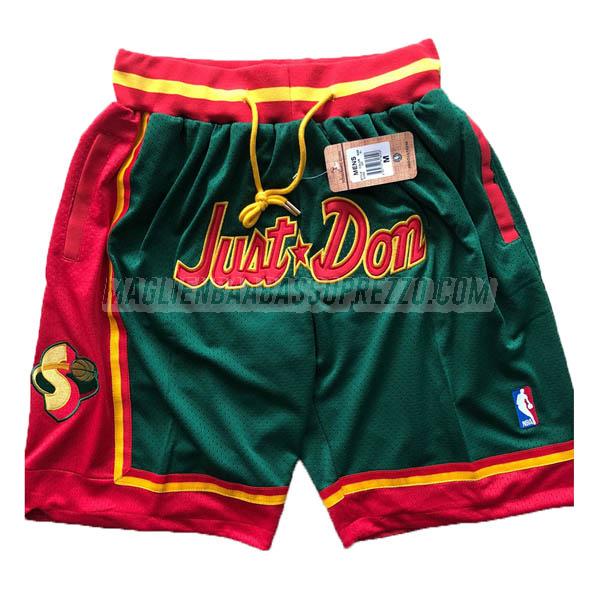 pantaloncini basket super sonics di just don verde