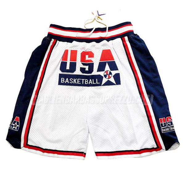 pantaloncini basket usa di 1992 bianco