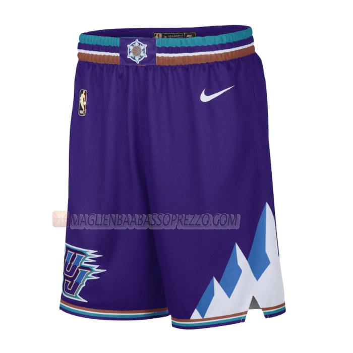 pantaloncini basket utah jazz di classic edition 2023 porpora