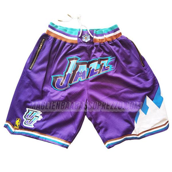 pantaloncini basket utah jazz di con tasca classic edition porpora